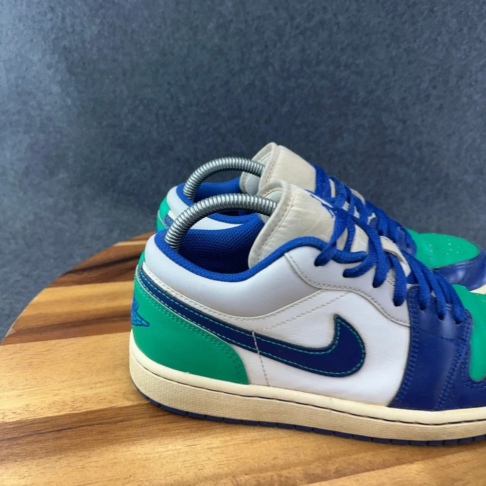Nike Air Jordan 1 Low Rare Air Green Blue Mens 8 Sneakers Retro 553558-147